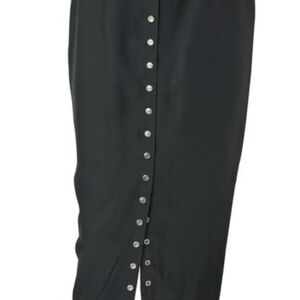 Vtg Dolce & Gabbana Y2K Black Pencil Skirt DG Logo Hardware Snaps Italy Sz 44